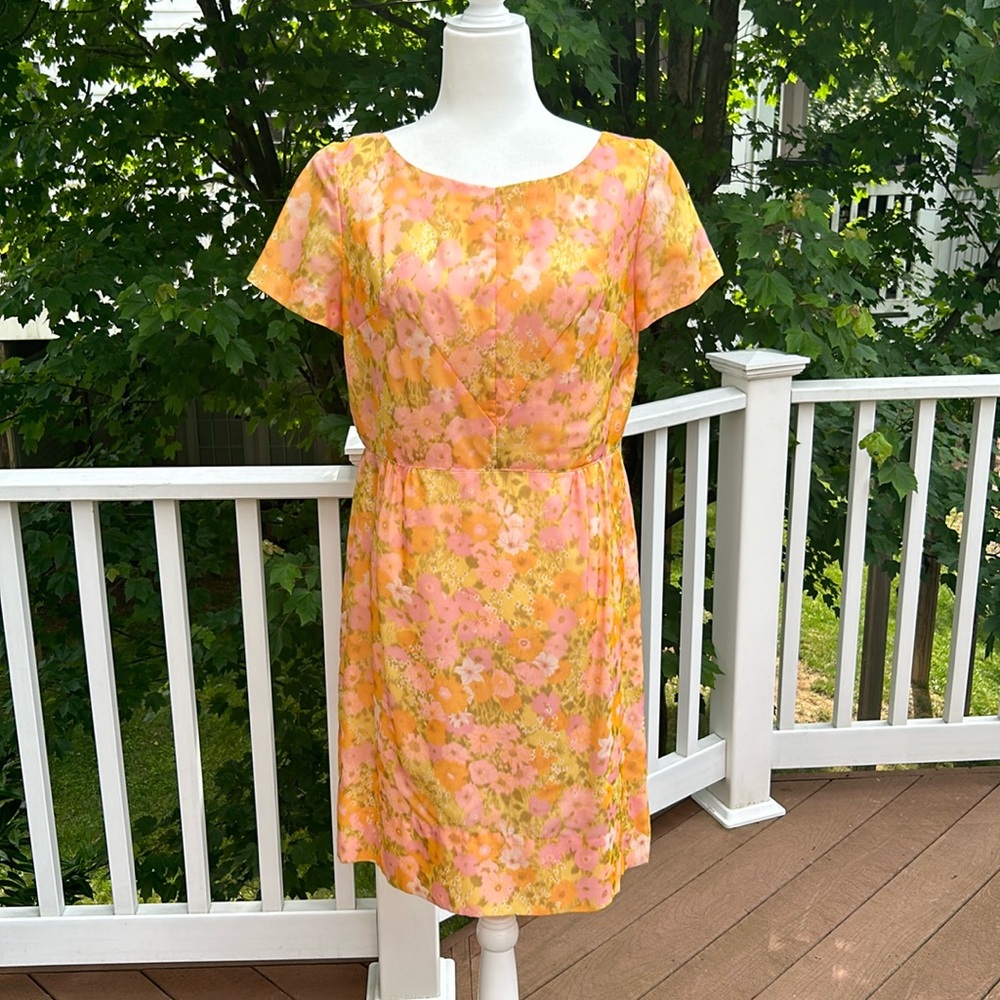 Vintage Handmade Pink Floral Dress